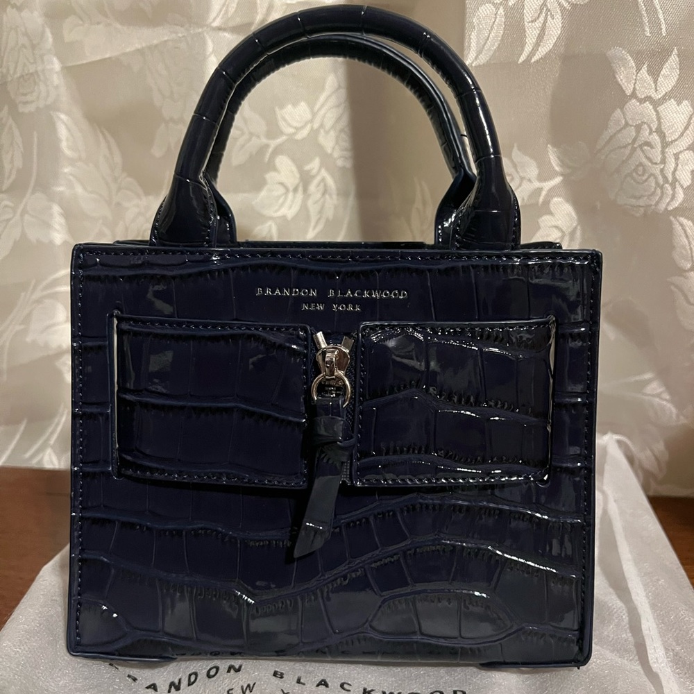 Brandon Blackwood Kuei Bag - Navy Blue Croc